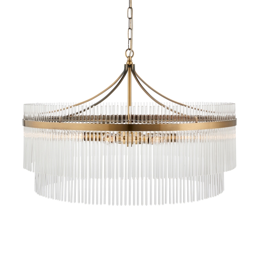 Endon 112574 - Żyrandol na łańcuchu MARIETTA GRAND 7xE14/7W/230V mosiężny/przezroczysty