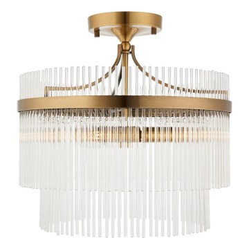 Endon 112575 - Żyrandol natynkowy MARIETTA 3xE14/7W/230V mosiądz/przezroczysty
