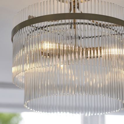 Endon 112575 - Żyrandol natynkowy MARIETTA 3xE14/7W/230V mosiądz/przezroczysty