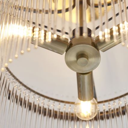 Endon 112575 - Żyrandol natynkowy MARIETTA 3xE14/7W/230V mosiądz/przezroczysty