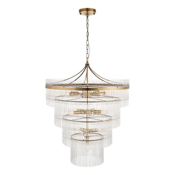Endon 112576 - Żyrandol na łańcuchu MARIETTA 16xE14/6W/230V mosiądz/przezroczysty