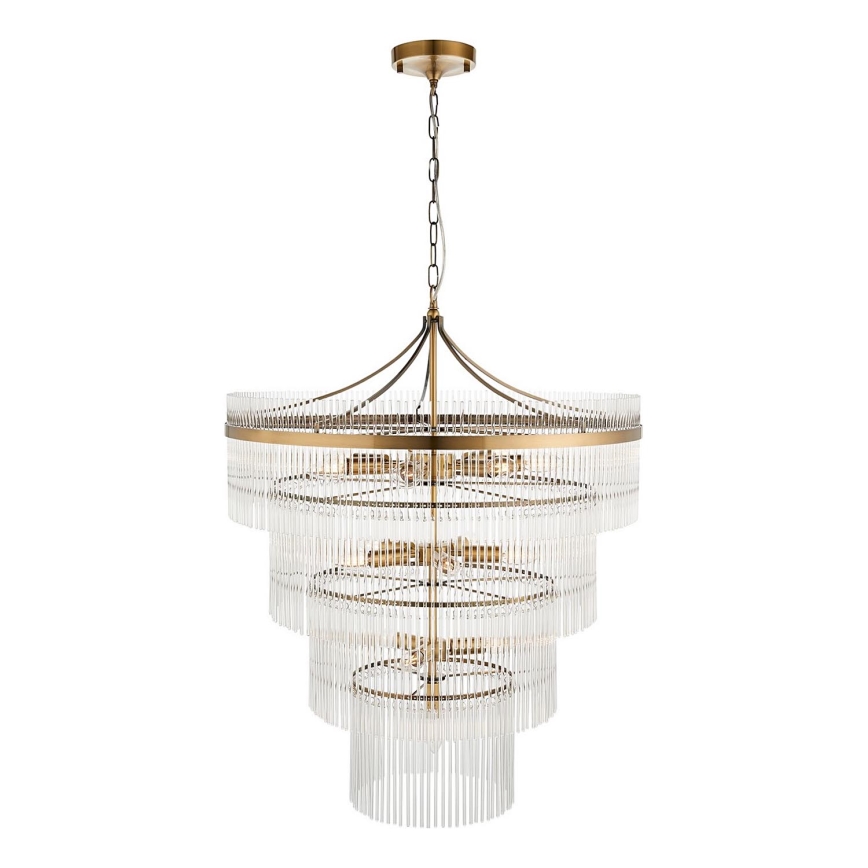 Endon 112576 - Żyrandol na łańcuchu MARIETTA 16xE14/6W/230V mosiądz/przezroczysty