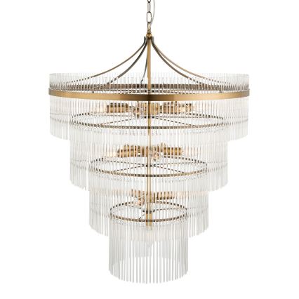 Endon 112576 - Żyrandol na łańcuchu MARIETTA 16xE14/6W/230V mosiądz/przezroczysty