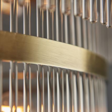 Endon 112793 - Żyrandol na łańcuchu MARIETTA GRAND 21xE14/6W/230V mosiądz/przezroczysty