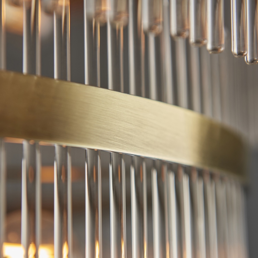 Endon 112793 - Żyrandol na łańcuchu MARIETTA GRAND 21xE14/6W/230V mosiądz/przezroczysty