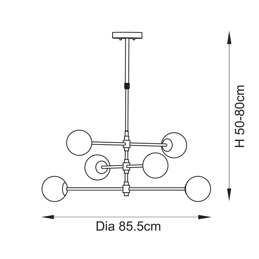 Endon 114039 - Żyrandol na pręcie 6xG9/3,2W/230V złoty
