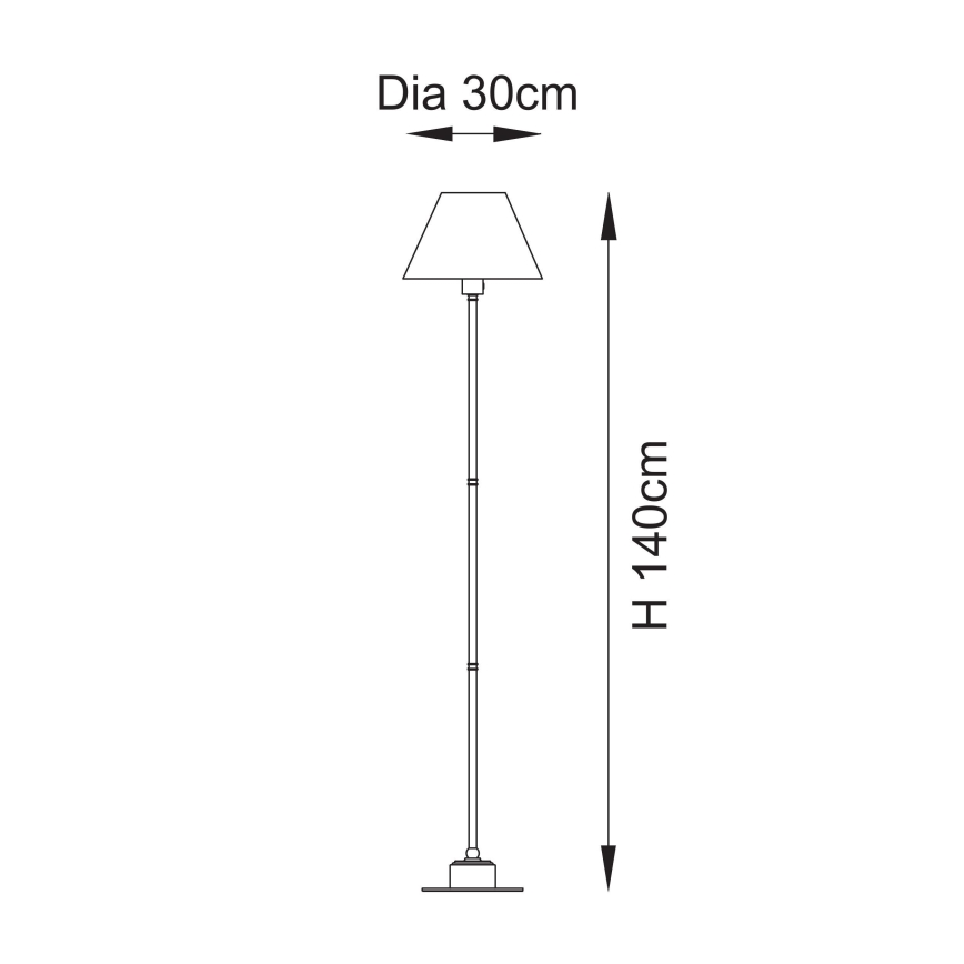 Endon 114785 - LED Ściemnialna akumulatorowa lampa podłogowa BURLEY LED/1,5W/5V mosiądz/szary