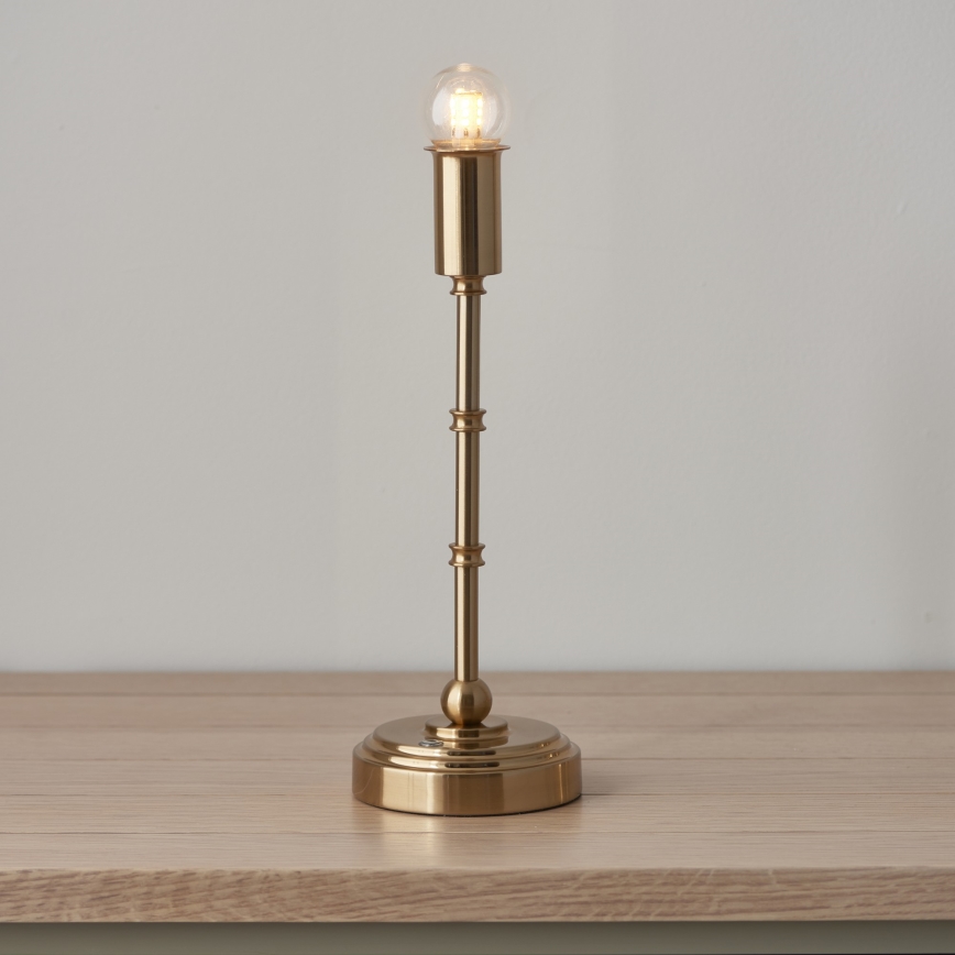 Endon 114800 - LED Ściemnialna akumulatorowa lampa stołowa BURLEY LED/1,5W/5V mosiądz/zielony