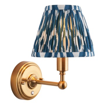 Endon 114827 - LED Ściemnialna akumulatorowa naścienna lampa BURLEY LED/1,5W/5V mosiądz/niebieski