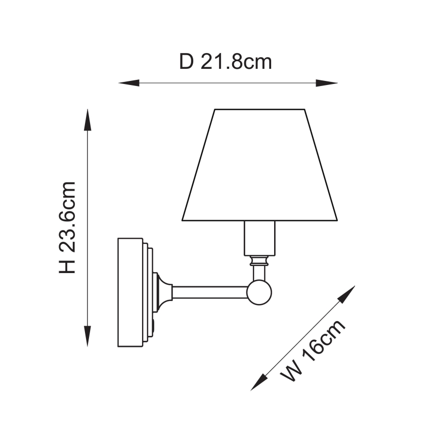 Endon 114830 - LED Ściemnialna akumulatorowa naścienna lampa BURLEY LED/1,5W/5V mosiądz/kremowy