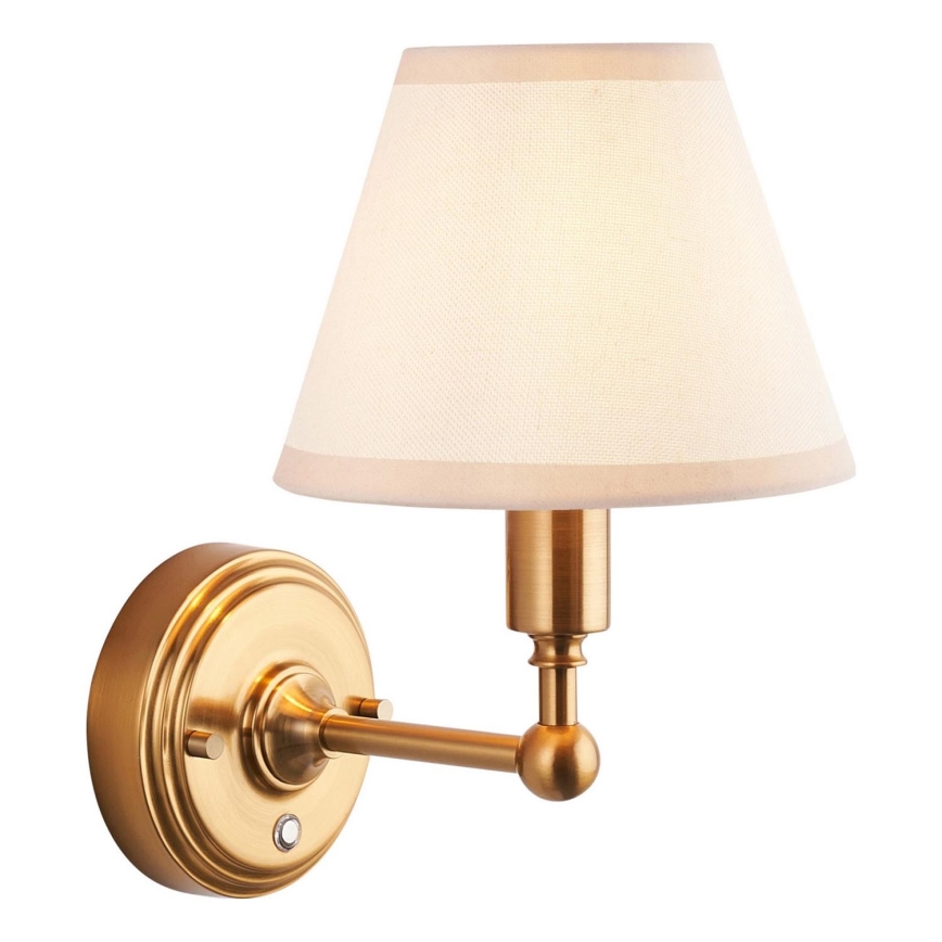 Endon 114830 - LED Ściemnialna akumulatorowa naścienna lampa BURLEY LED/1,5W/5V mosiądz/kremowy