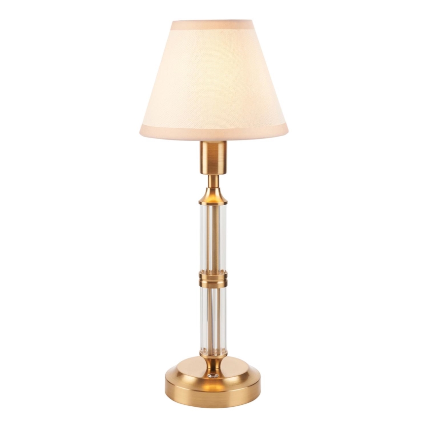 Endon 114849 - LED Ściemnialna akumulatorowa lampa stołowa MORTON LED/1,5W/5V 3600 mAh mosiądz/beżowa