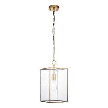 Endon 119141 - Żyrandol na łańcuchu HAMMOND 1xE27/10W/230V 21,5x21,5 cm mosiądz