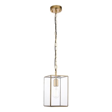 Endon 119142 - Żyrandol na łańcuchu HAMMOND 1xE27/10W/230V 17x17 cm mosiądz