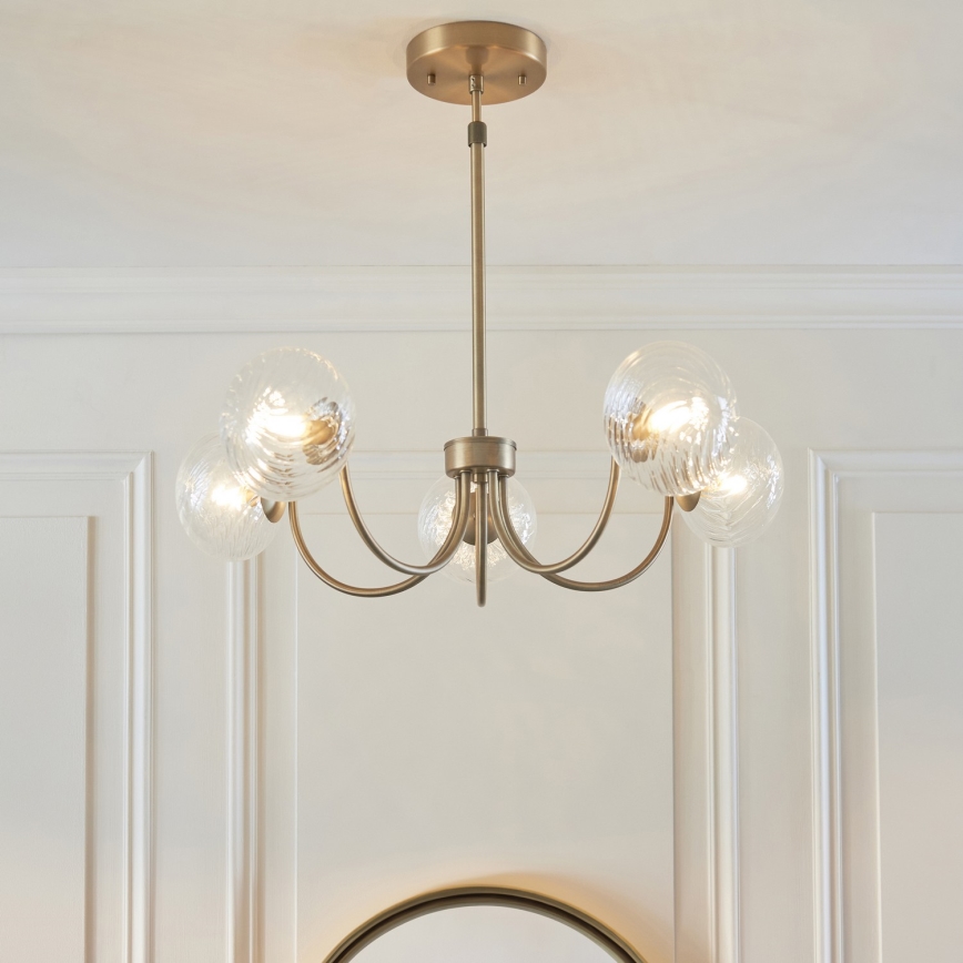 Endon 119210 - Żyrandol na pręcie HAGUE 5xG9/5W/230V mosiądz