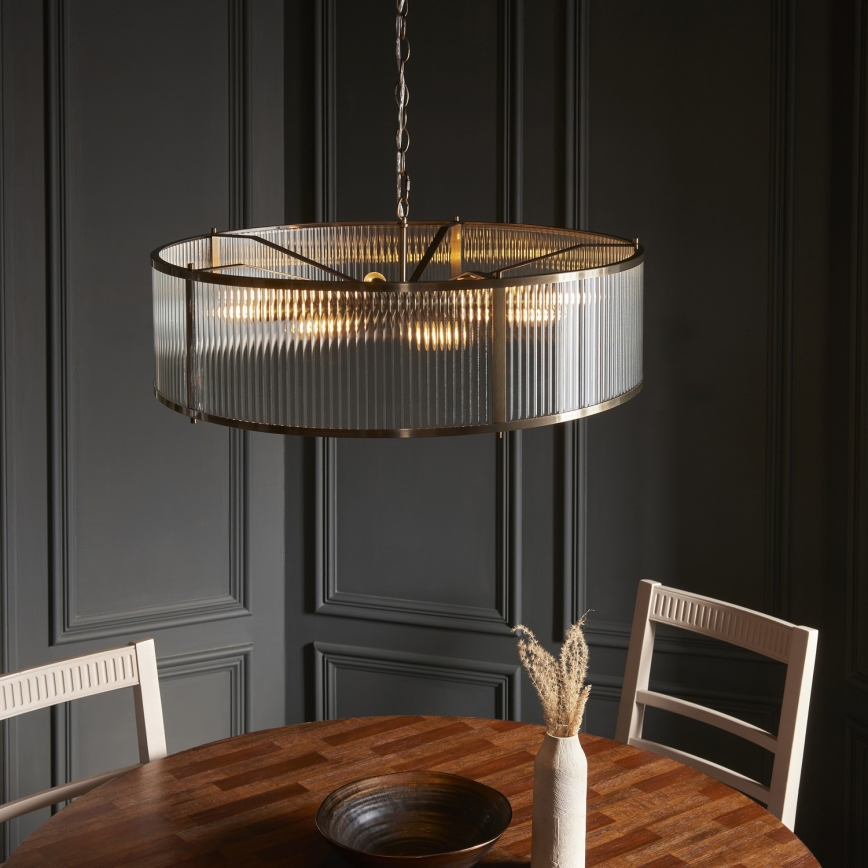 Endon 119455 - Żyrandol na łańcuchu RIDGETON 8xE14/7W/230V matowy chrom