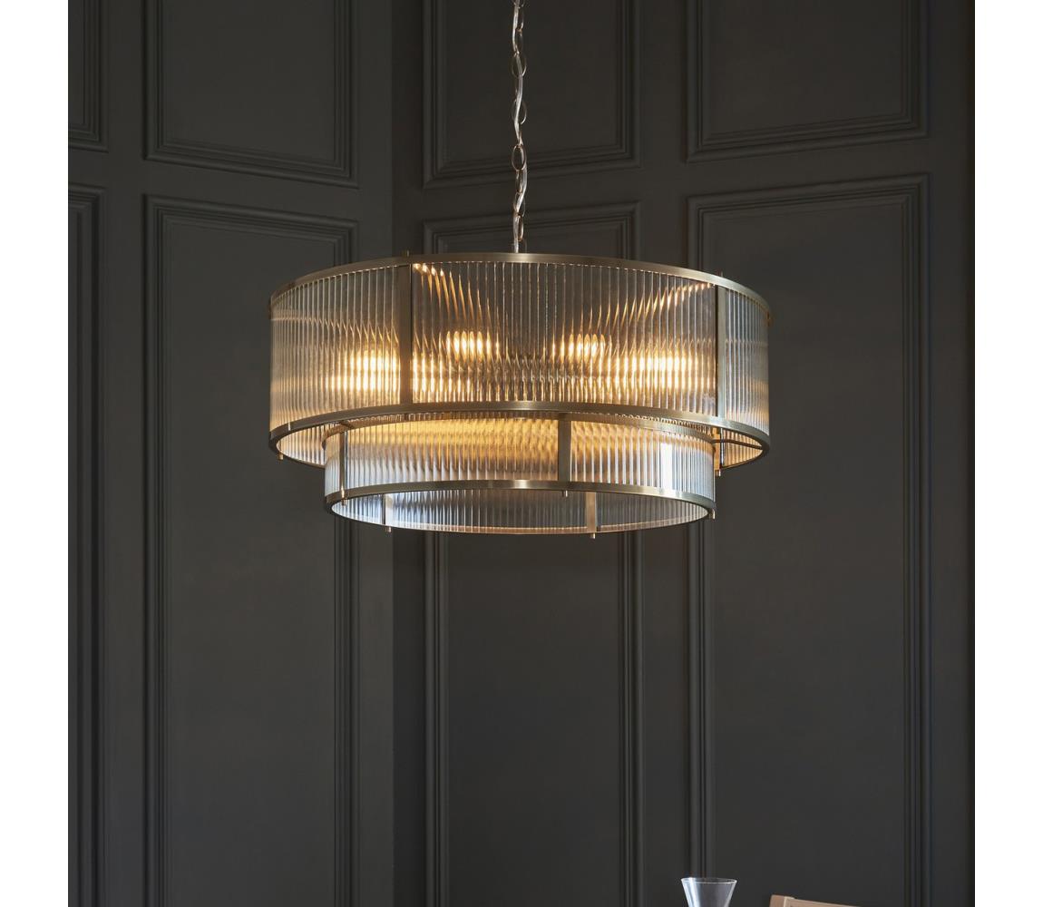 Endon 119456 - Żyrandol na łańcuchu RIDGETON 8xE14/7W/230V mosiądz