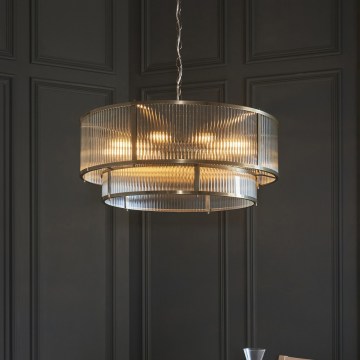 Endon 119456 - Żyrandol na łańcuchu RIDGETON 8xE14/7W/230V mosiądz