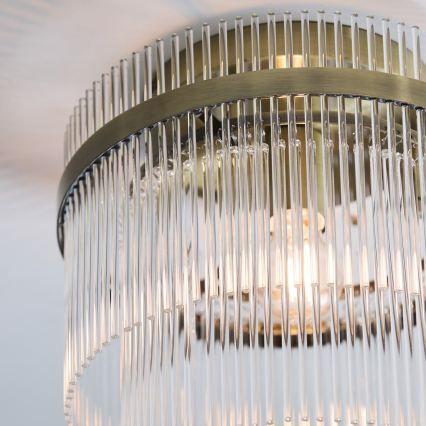 Endon 119492 - Przysufitowy żyrandol MARIETTA 1xE27/10W/230V mosiądz/przezroczyste