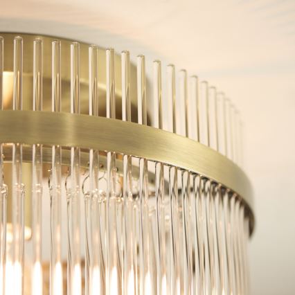 Endon 119492 - Przysufitowy żyrandol MARIETTA 1xE27/10W/230V mosiądz/przezroczyste