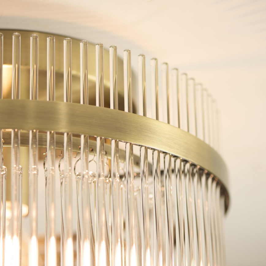 Endon 119492 - Przysufitowy żyrandol MARIETTA 1xE27/10W/230V mosiądz/przezroczyste