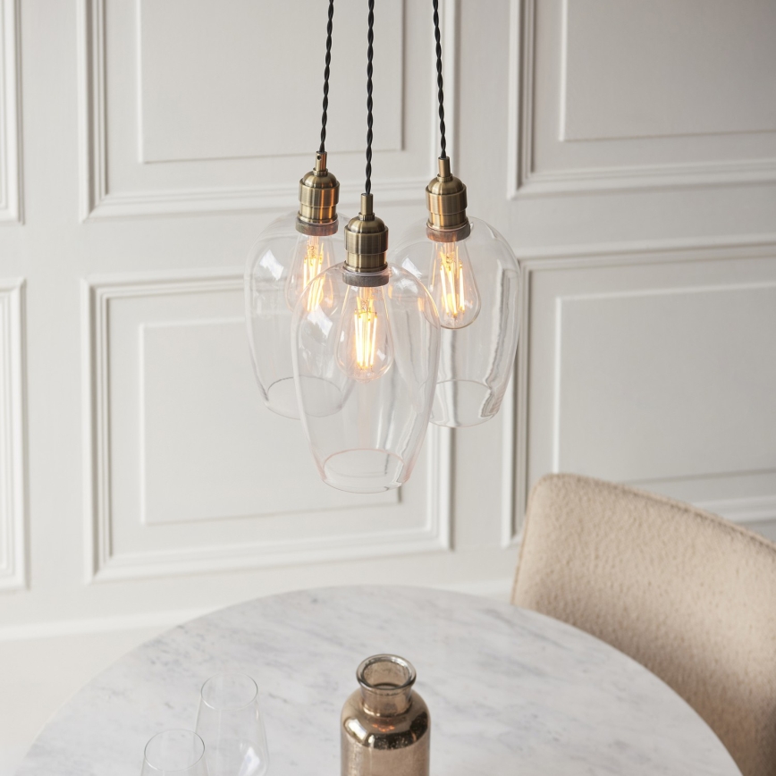 Endon 120648 - Żyrandol na lince 3xE27/10W/230V mosiądz