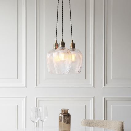 Endon 120656 - Żyrandol na linkach 3xE27/10W/230V mosiądz