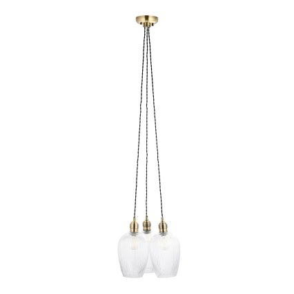 Endon 120656 - Żyrandol na linkach 3xE27/10W/230V mosiądz