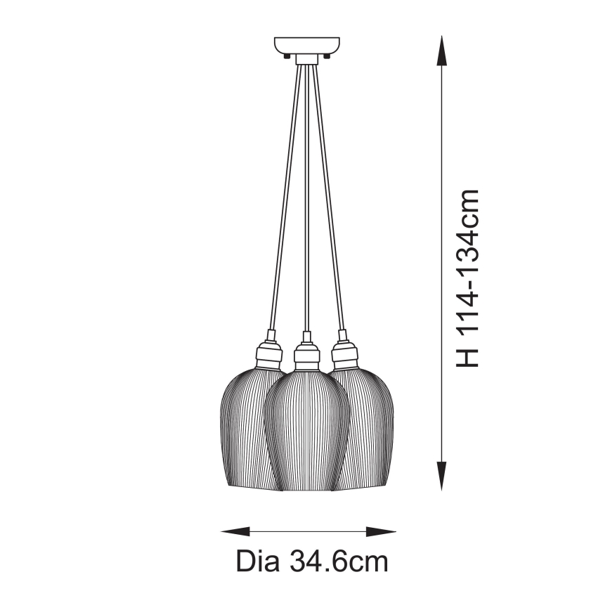 Endon 120656 - Żyrandol na linkach 3xE27/10W/230V mosiądz