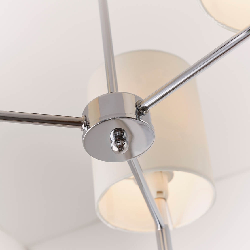 Endon 56642 - Żyrandol na drążku BRIO 3xE14/40W/230V chrom błyszczący/biały