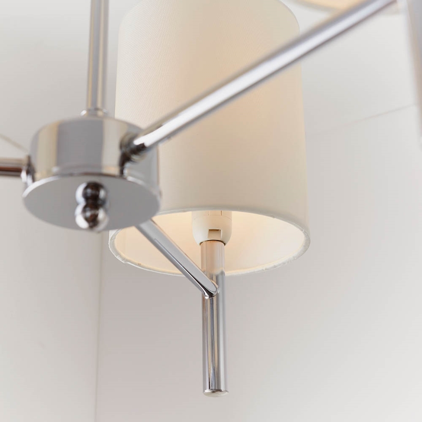 Endon 56642 - Żyrandol na drążku BRIO 3xE14/40W/230V chrom błyszczący/biały
