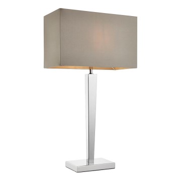 Endon 56707 - Lampa stołowa MORETO 1xE27/60W/230V chrom błyszczący/szara