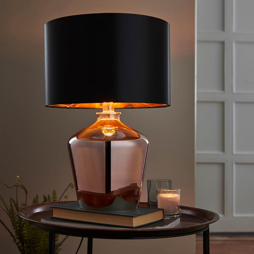 Endon 61149 - Lampa stołowa WALDORF 1xE27/10W/230V miedziany/czarny
