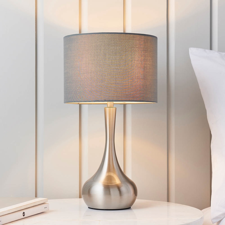 Endon 61192 - Regulowana lampa stołowa PICCADILLY 1xE14/40W/230V matowy chrom/szary