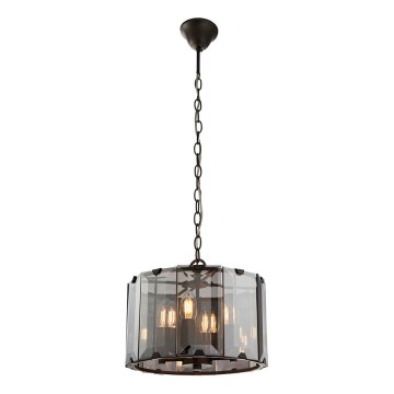 Endon 61281 - Żyrandol na łańcuchu CLOONEY 4xE14/40W/230V czarny/przydymiony