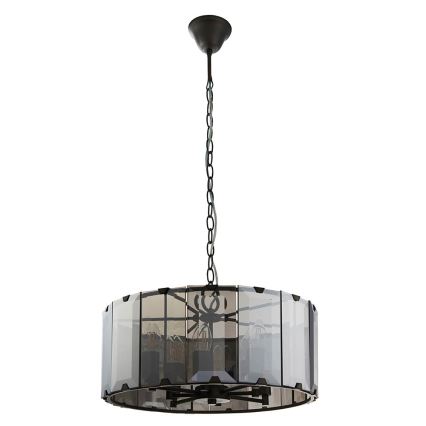 Endon 61294 - Żyrandol na łańcuchu CLOONEY 8xE14/40W/230V czarny/dym