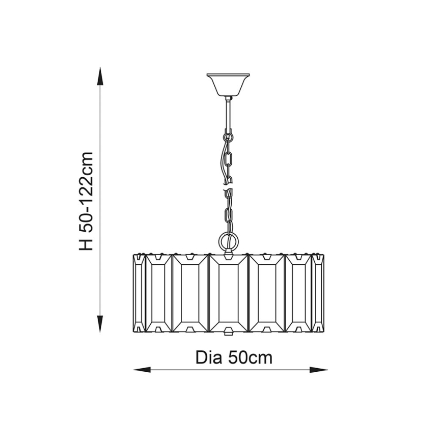 Endon 61294 - Żyrandol na łańcuchu CLOONEY 8xE14/40W/230V czarny/dym