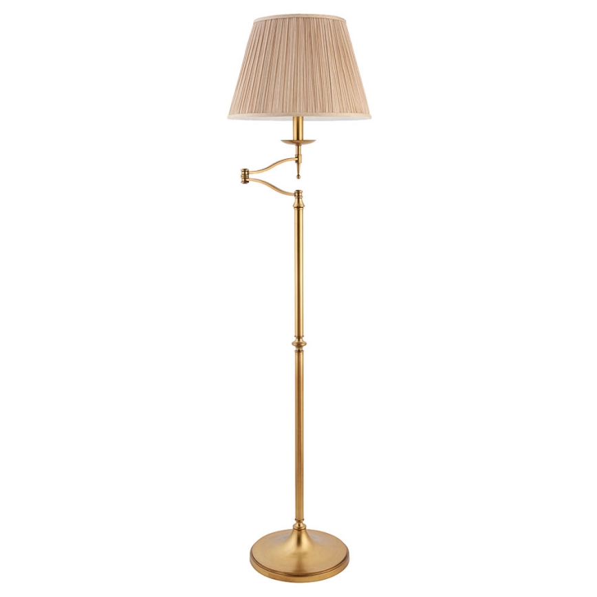 Endon 63621 - Lampa stojąca STANFORD 1xE27/60W/230V mosiądz/beżowy
