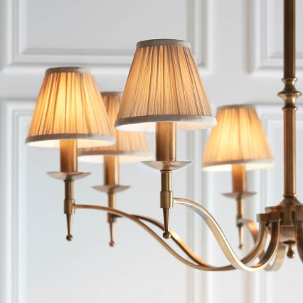 Endon 63629 - Żyrandol na łańcuchu STANFORD 8xE14/40W/230V mosiężny/beżowy