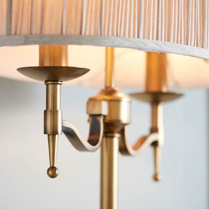 Endon 63648 - Lampa stołowa STANFORD 2xE14/40W/230V mosiądz/beżowa