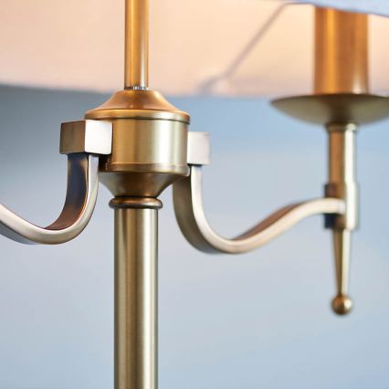 Endon 63648 - Lampa stołowa STANFORD 2xE14/40W/230V mosiądz/beżowa