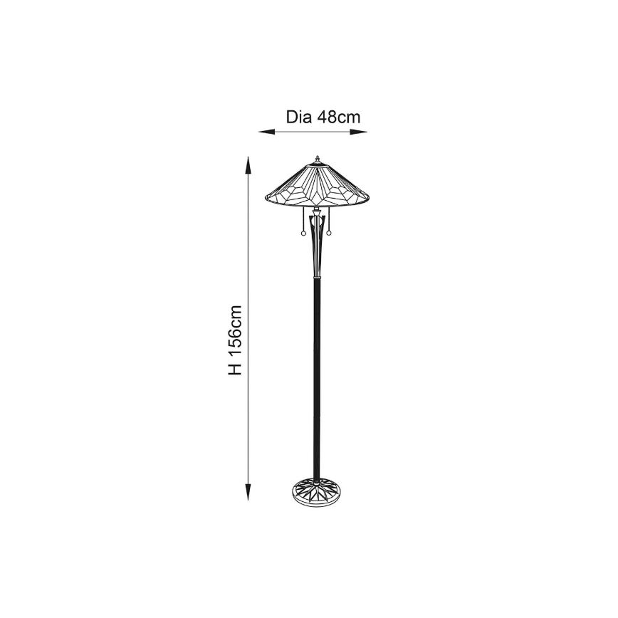 Endon 63934 - Lampa podłogowa ASTORIA 2xE27/60W/230V śr. 48 cm