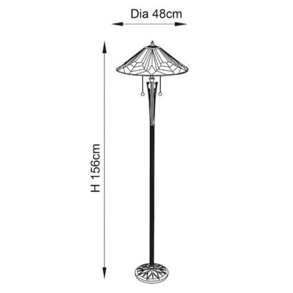 Endon 63934 - Lampa stojąca Tiffany ASTORIA 2xE27/60W/230V, śr. 48 cm