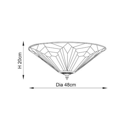 Endon 63935 - Lampa sufitowa Tiffany ASTORIA 2xE27/60W/230V śr. 48 cm