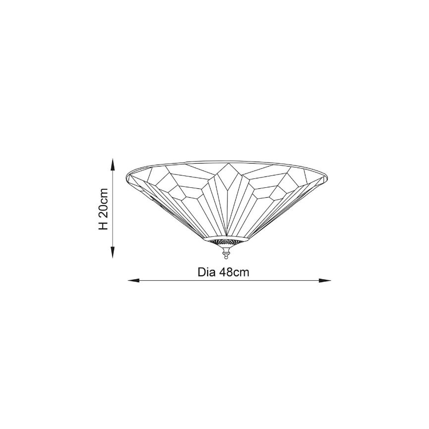 Endon 63935 - Lampa sufitowa Tiffany ASTORIA 2xE27/60W/230V śr. 48 cm