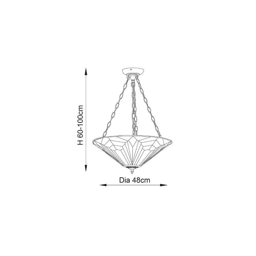Endon 63936 - Żyrandol na łańcuchu Tiffany ASTORIA 3xE27/60W/230V śr. 48 cm