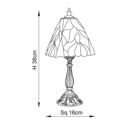 Endon 63963 - Lampa stołowa Tiffany BOTANICA 1xE14/40W/230V śr. 16 cm