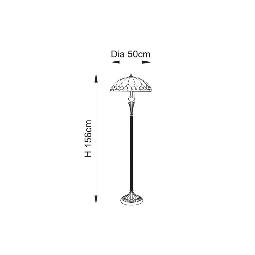 Endon 63972 - Lampa stojąca BROOKLYN 2xE27/60W/230V, średnica 50 cm