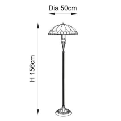 Endon 63972 - Lampa stojąca Tiffany BROOKLYN 2xE27/60W/230V średnica 50 cm