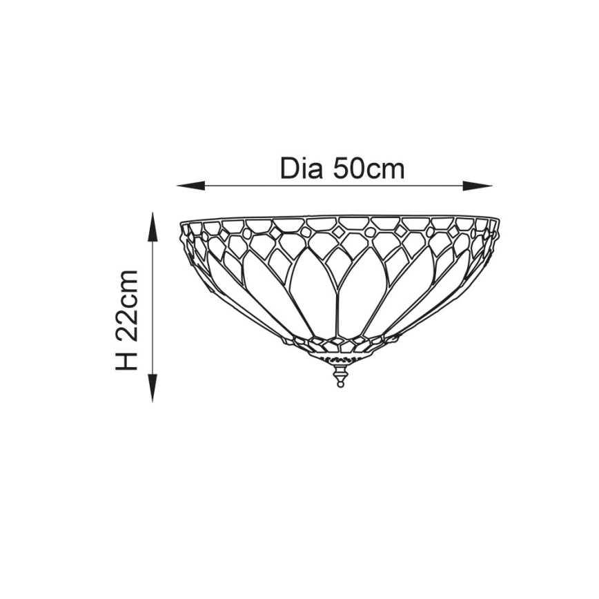 Endon 63973 - Plafon BROOKLYN 2xE14/60W/230V śr. 50 cm